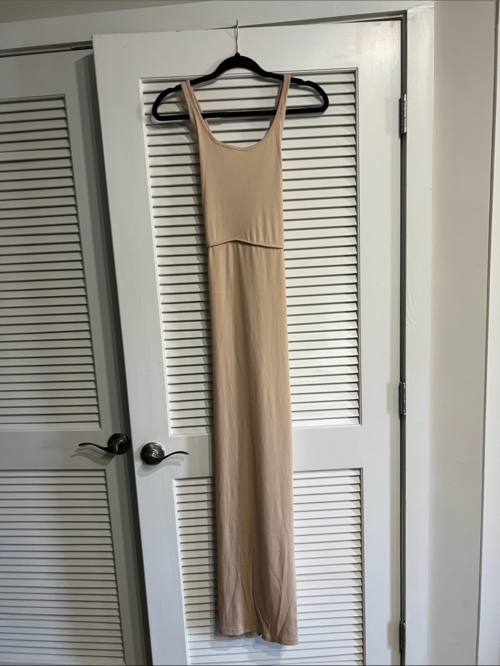 Sleeveless Beige Maxi Dress - Neutral Tank Style